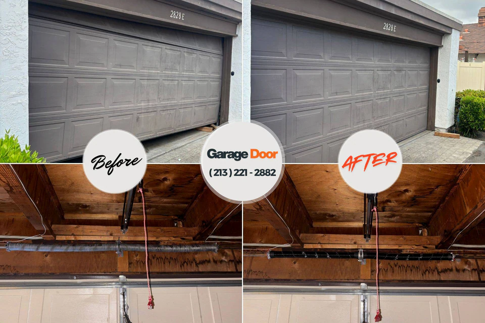 Before and after: garage door repair York, SC